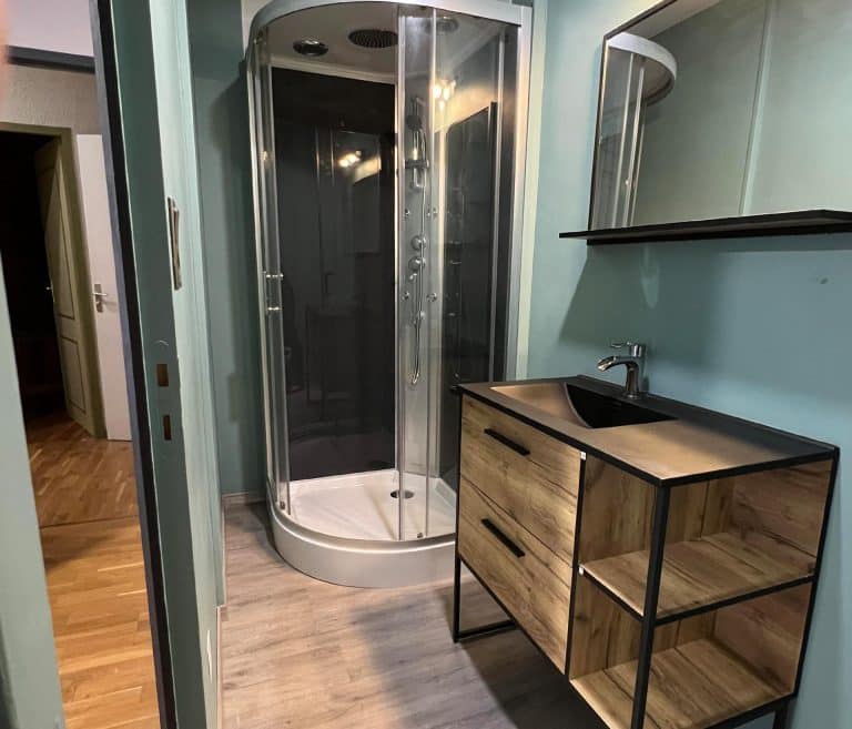 Douche chambre simple Appart'Hôtel Ambert